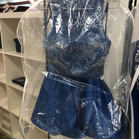 NEW Unique Short Junior Prom 2-piece Cruise Formal Dress, POCKETS Skirt & Top - Picture 7 of 7